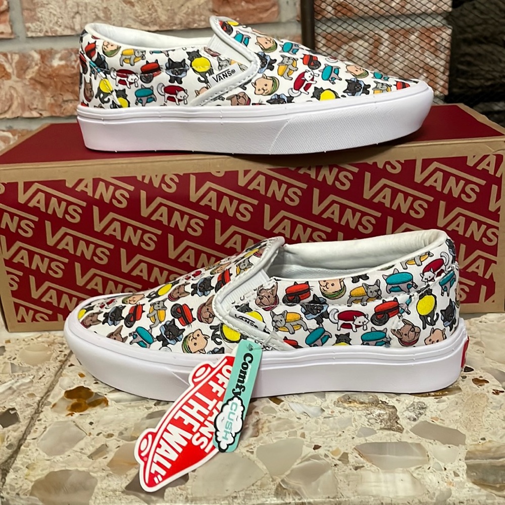 Vans Classic slip on comfy Cush puppies and kittens